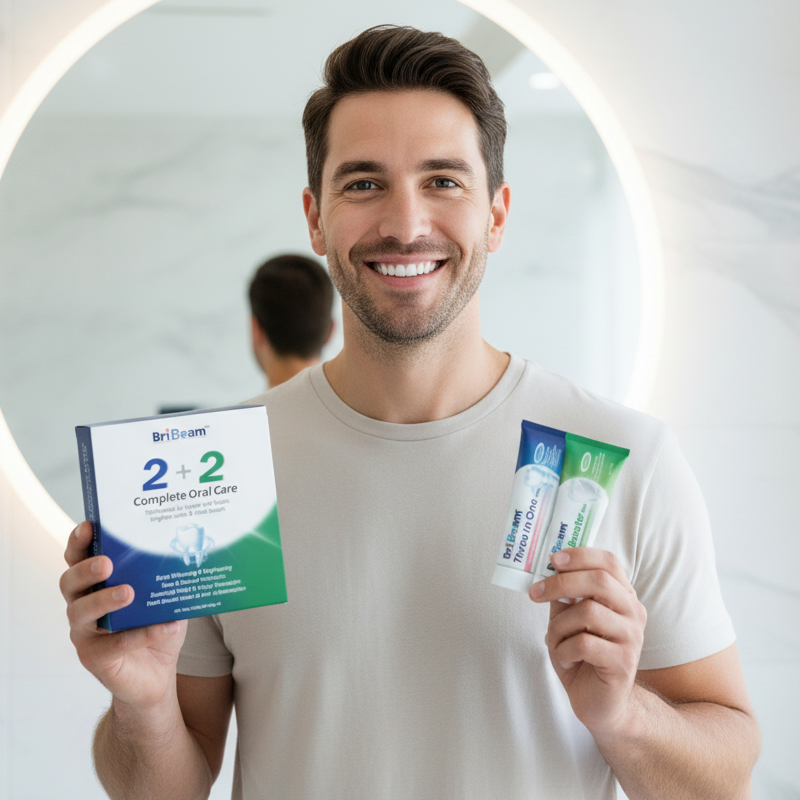 BRIBEAM 2+2 Complete Oral Care Toothpaste Set